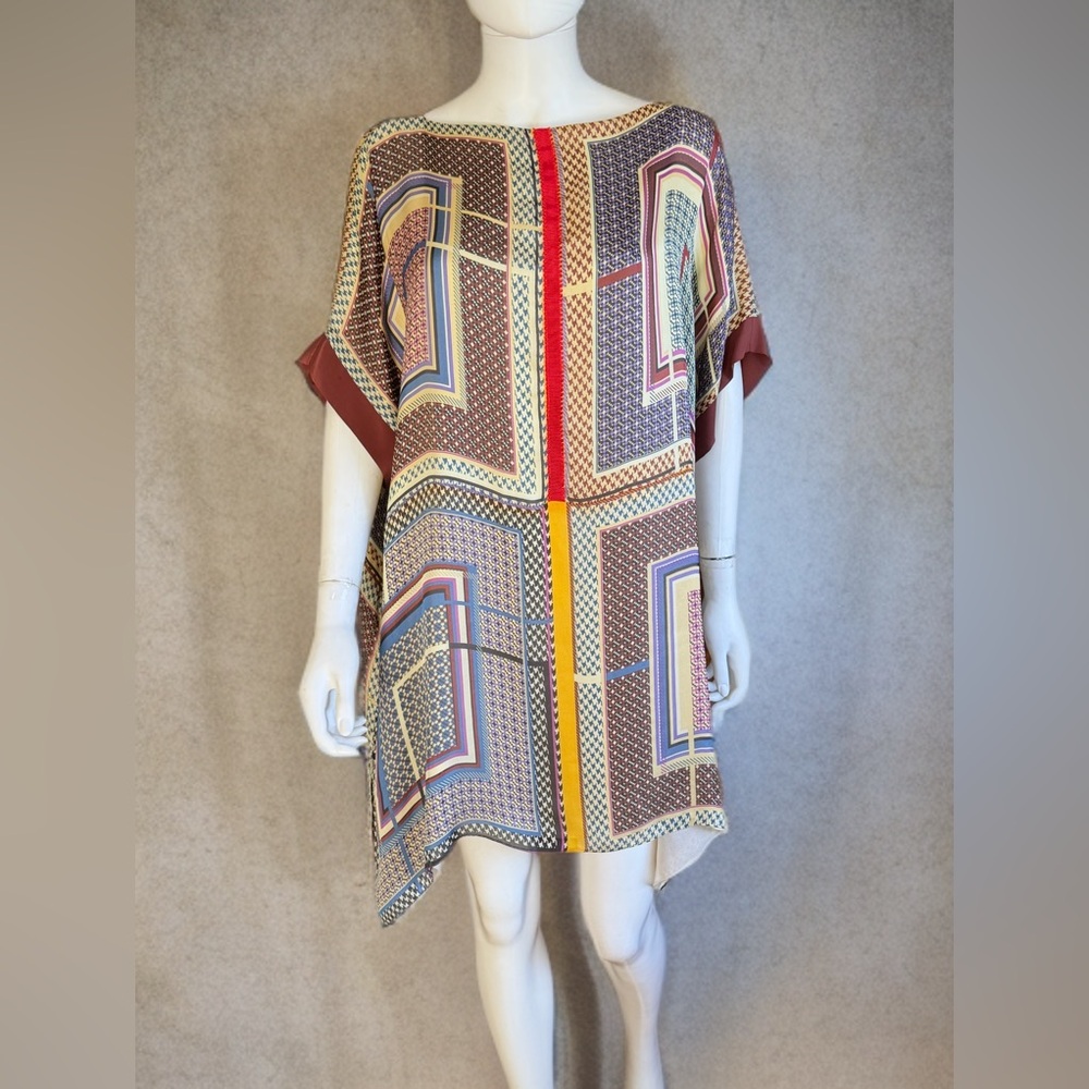 NWOT - Shamask Colorful, Oversized Silk Tunic Dress